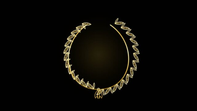 Golden Laurel Wreath Frame with Smooth Glow Animation