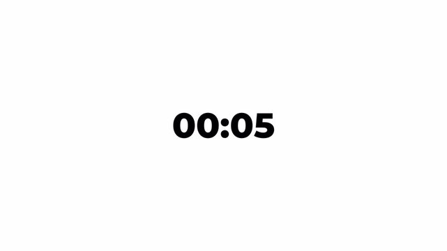 fifteen seconds count up timer animation.from 0 to 15 seconds on transparent background, 15 sec simple count up timer with alpha channel, 15 second count up timer animation in 4k.
