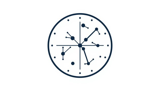 Abstract circular network node connection diagram for digital communication