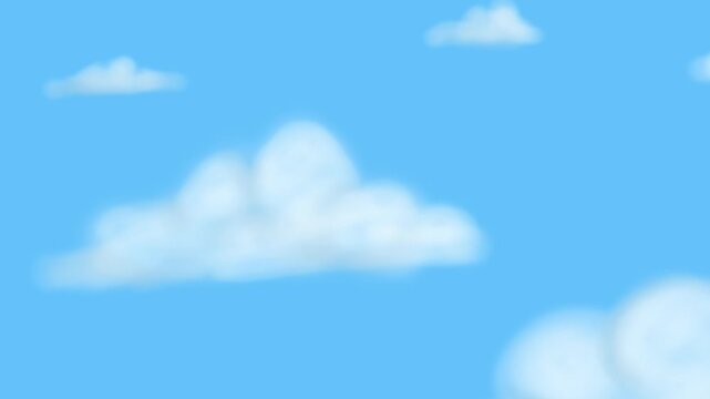Moving cloud in blue background loop animation 4K video.