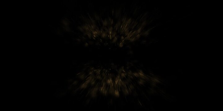 Particle gold dust flickering on black background. Gold Particles Moving Background. Gold Dust Waves. Particle from below. 4k abstract Footage background for text.	
