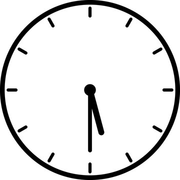 A simple clock face that shows 5:30
