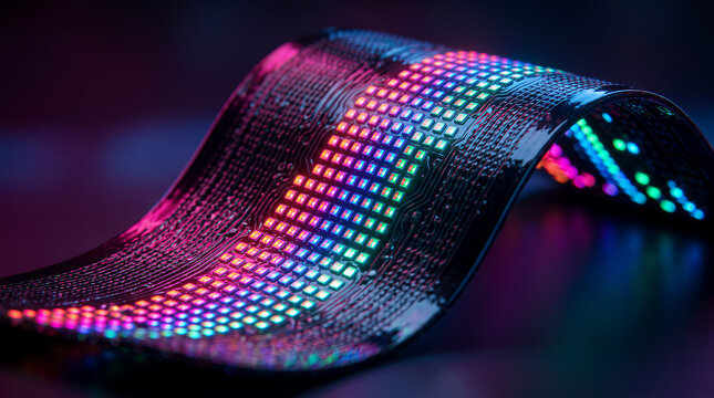 Flexible led screen array with colorful glowing lights