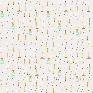 Seamless Pattern of Cleaning Tools