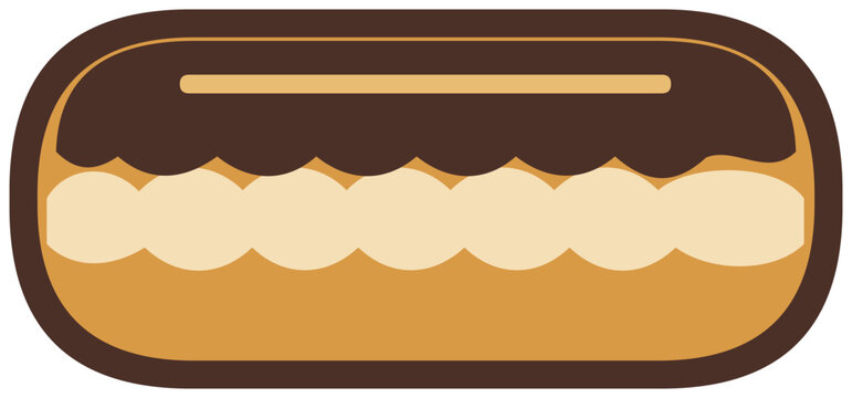 Chocolate Eclair Flat Single Icon