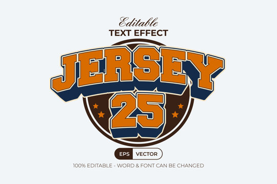 Varsity Editable Text Effect Jersey Typography.