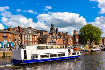 Tourist cruise Boat on River Ouse in York, England, UK © Sergii Figurnyi