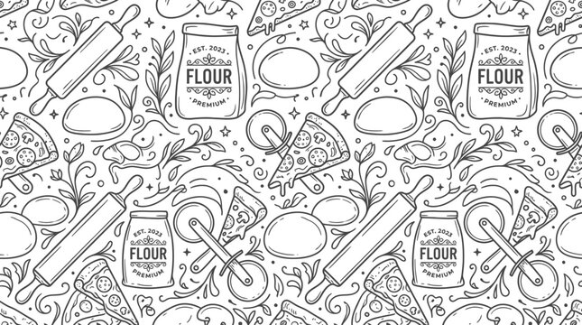 Doodle Pizza Making Pattern