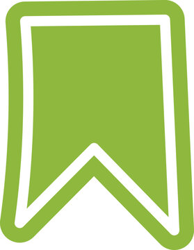 A simple stylized green flag icon with a white outline