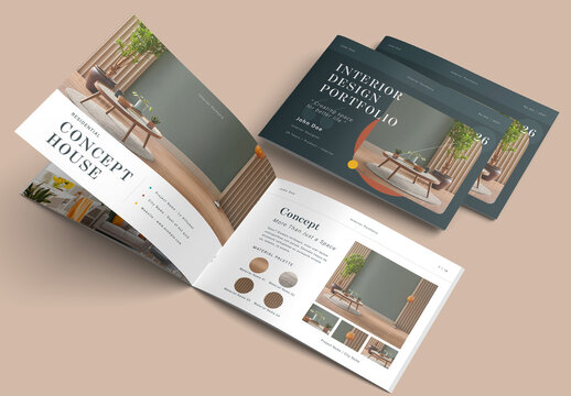 Interior Design Portfolio Brochure Layout Template