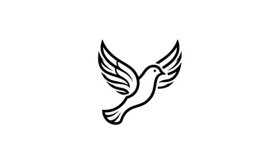 Obraz premium Dove Bird Logo with Wings, Love, Freedom and Wildlife Fully Editable Vector Template
