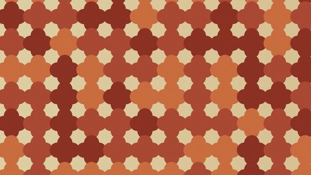 Boucle sans couture : fond de motif quatrefeuille terracotta marocain