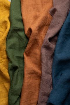 Colorful Draped Linen Fabric Texture Vertical Palette