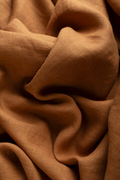 Terracotta Linen Fabric Texture Background