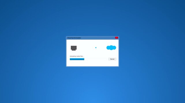 Software installation window loading on computer screen