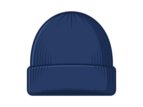 Winter beanie hat rendered in a clean minimalist vector style against a solid white background.