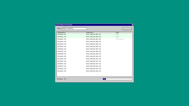 Computer screen displaying software interface with data list