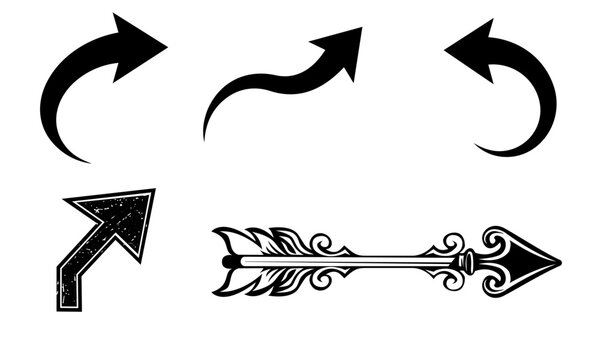 arrow marker set isolated