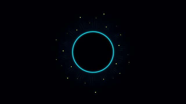 Abstract glowing blue circle animation on black background