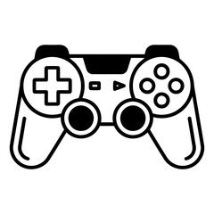 Black outline video game controller icon isolated on a transparent © admds