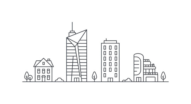 outline city buildings skyline