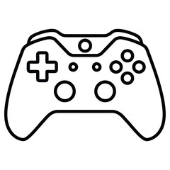 Black outline video game controller icon isolated on a transparent © admds
