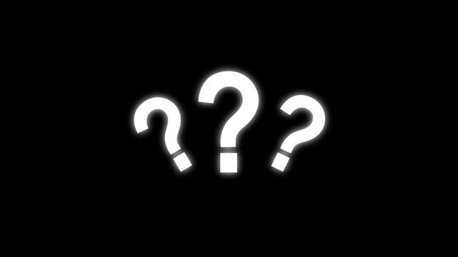 Question mark icon animation. pop up question mark flat and alpha looping question mark 4k motion graphics video.