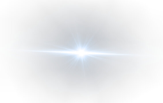 Blue starlight burst with luminous beam and radiant rays.
