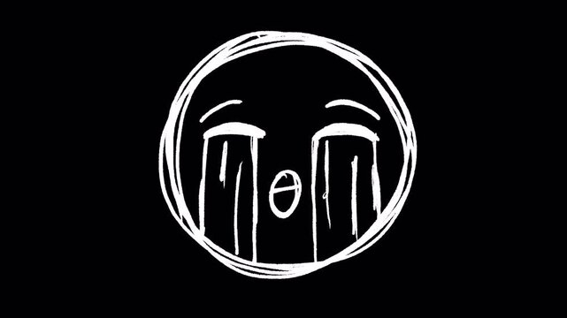 Hand Drawn Loud Crying Face Doodle Transparent Background Animated Overlay