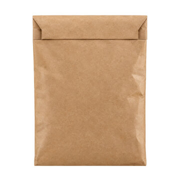 A blank brown paper envelope isolated on a white background for professional mail delivery