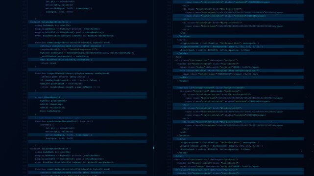 Dual Pane Source Code Lines Scrolling in Split Screen Terminal Editor for Software Development and Backend Server Architecture