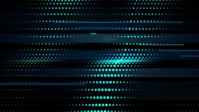 Dynamic blue light streaks and halftone dot pattern blending together on a dark background to represent data transmission and digital speed in a modern high resolution graphic design composition