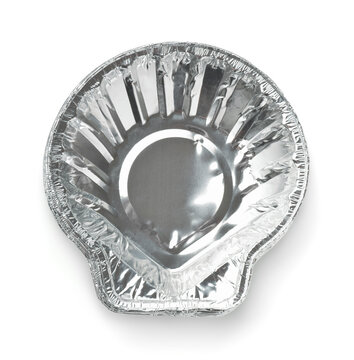 Empty shell shaped aluminium foil baking mold