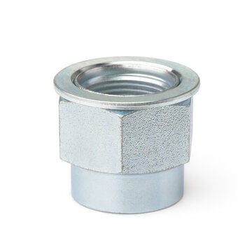 Metal hex flange nut with internal screw thread