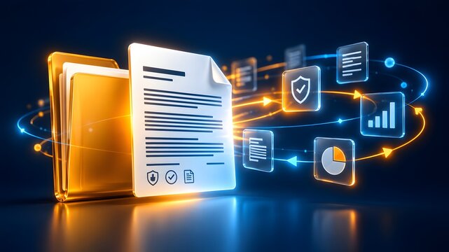 Artificial intelligence network architecture concept featuring glowing digital brain connected to cloud server databases