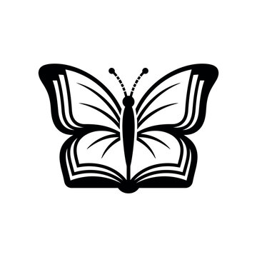 Butterfly book logo design concept for education and learning.