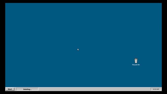 Retro OS Interface Animation of File Deletion with Progress Bar