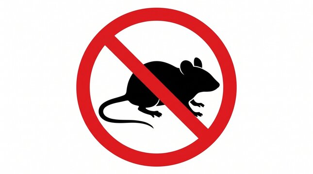 Red prohibition symbol over a black mouse silhouette