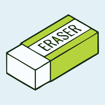 Isometric rubber eraser vector illustration