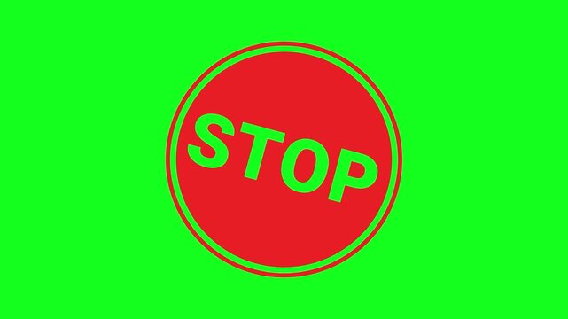 Solid green background with stop symbol for event promotion and safety campaigns