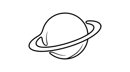 Saturn Planet Line Drawing Vector Illustration © Akhsan