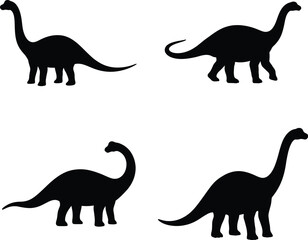 Dinosaur silhouette vector. Dino vector icon set © Fahim