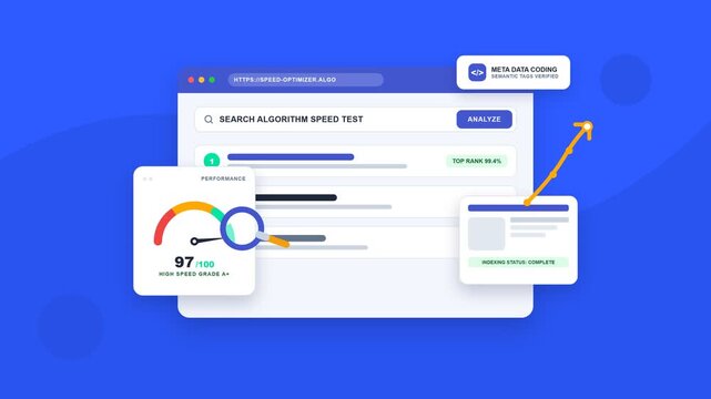 Website Speed Test Interface Showing Performance Score Boost to 98 Percent for Web Development and Search Engine Optimization Explainer