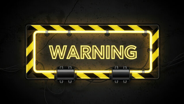 Warning sign with caution tape border