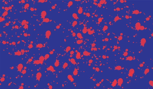 Artistic background of scattered red splatters creating energetic modern visual effect.
