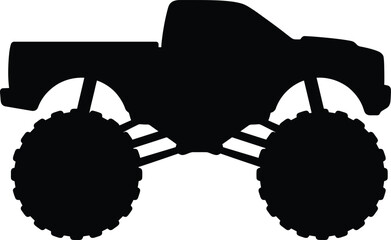 Monster truck silhouette vector. Lifted truck vector icon © Akhi