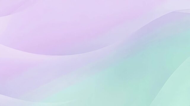 Dolly in towards a softly flowing linear gradient background that blends pastel shades of lavender and mint, creating a tranquil atmosphere for relaxation