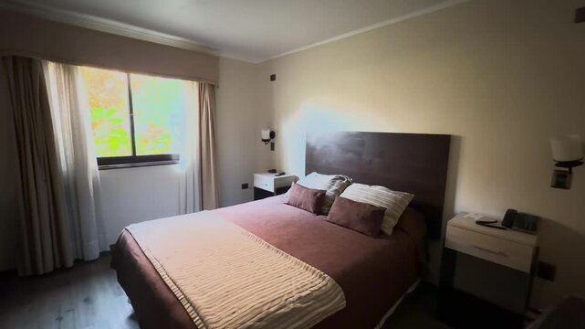 Bright Bedroom Interior with Bed