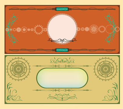 Vintage Steampunk Ornamental Frames and Decorative Stickers Collection