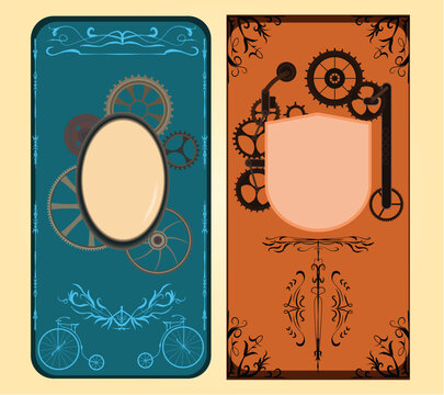 Vintage Steampunk Ornamental Frames and Decorative Stickers Collection